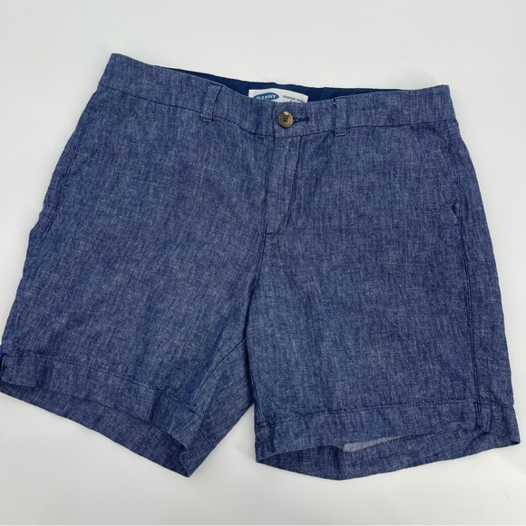 Old Navy Pants - Old Navy Linen & Cotton Shorts Blue 10 Coastal Grandmother Preppy Quiet Luxury
